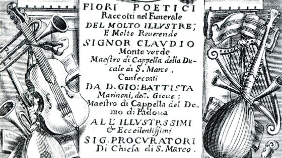 Frontispice d'une partition de Claudio Monteverdi