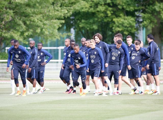 Premier entraînement des Bleus à Clairefontaine, le 25 mai 2016.