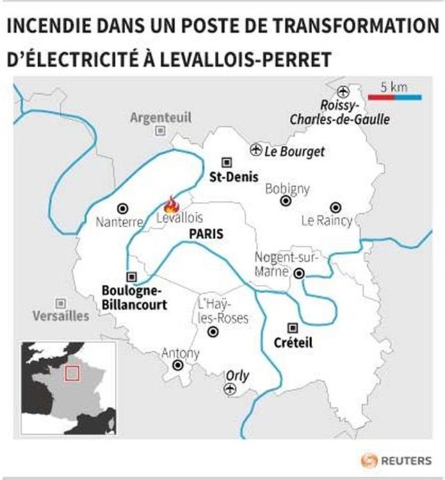 incendie dans un poste de transformation d’électricité à levallois-perret