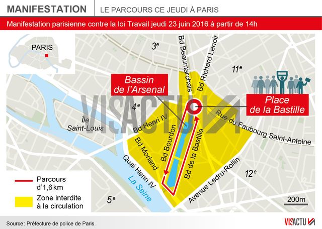 Le parcours, très encadré de la manifestation