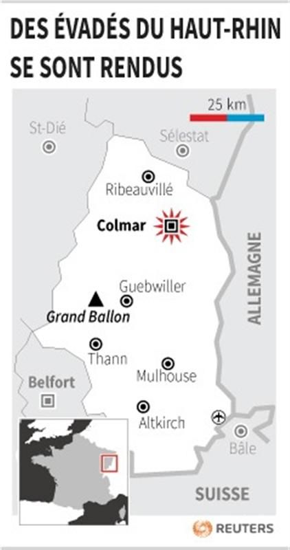 des évadés du haut-rhin se sont rendus