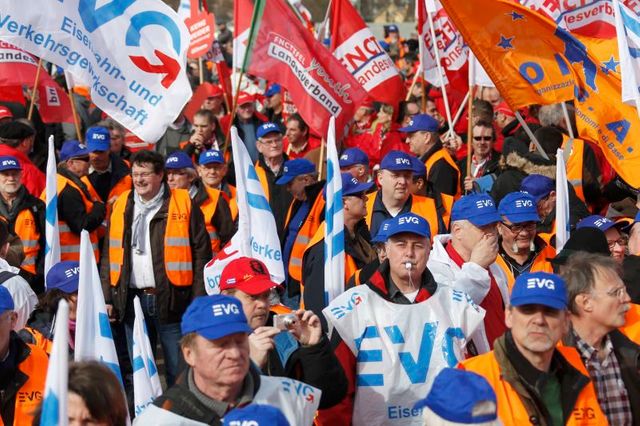 manifestation de cheminots européens à strasbourg