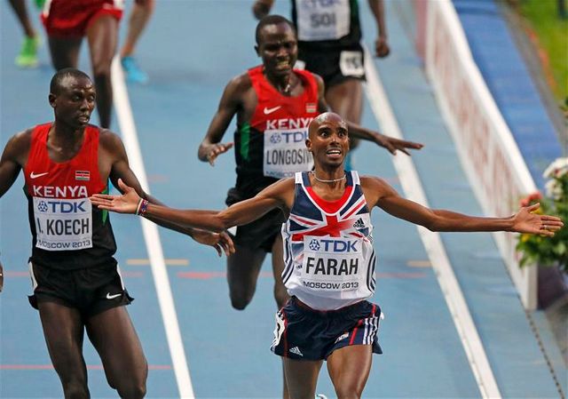 mohamed farah réussit le doublé 5.000m-10.000m à moscou