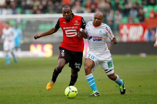 rennes ralentit marseille dans sa course
