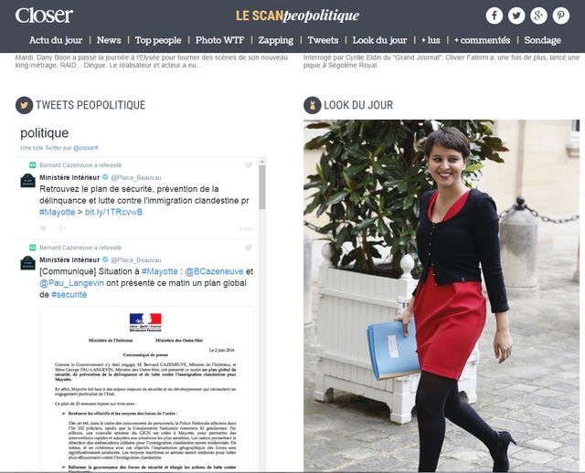 Peopolitique sur Closer.fr