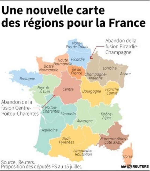 une nouvelle carte des régions pour la france