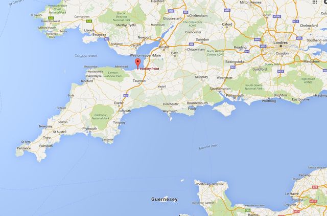 Localisation de Hinkley Point
