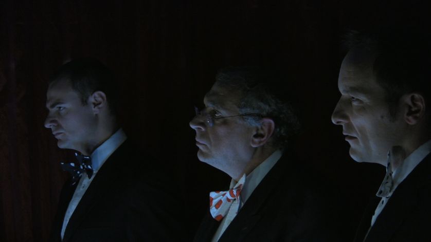 Le président (à gauche) et les banquiers.