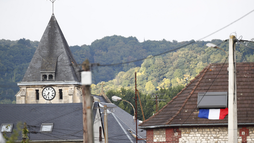 L'église de Saint-Étienne-du-Rouvray où un prêtre a été égorgé ce mardi 26 juillet.