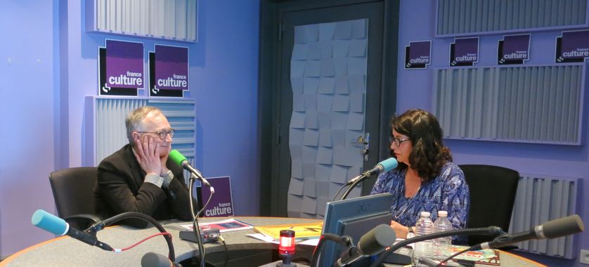 France Culture, studio 153... Bernard Friot & Aline Pailler (de g. à d.)
