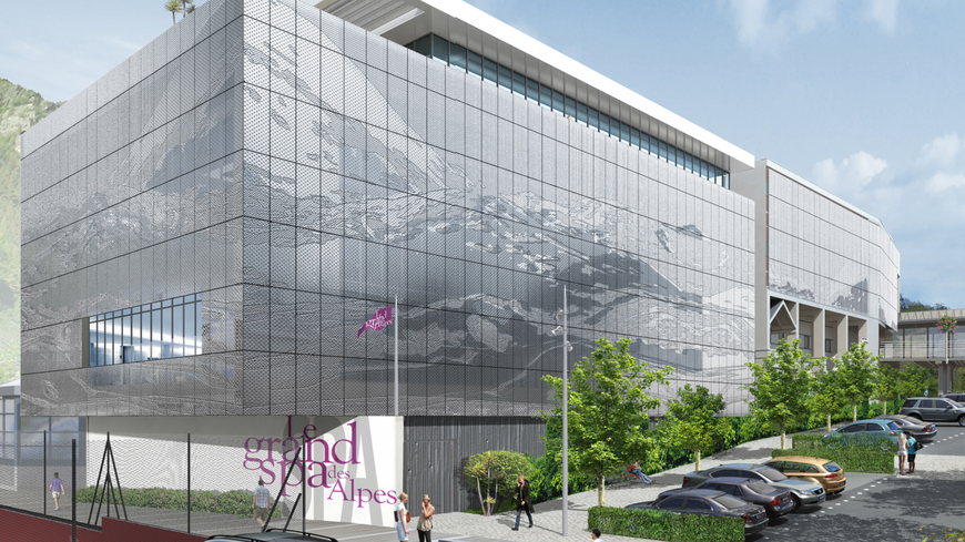 Croquis du projet " le grand spa des Alpes" à Brides-les-Bains