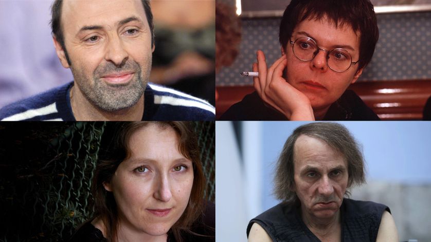 De haut en bas et de gauche à droite,Klapisch Ferran, Darrieussecq, Houellebecq.