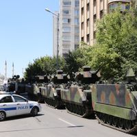 Turquie Ankara le 16 juillet. La capitale turque après la tentative de coup d’Etat militaire devant le palais présidentiel