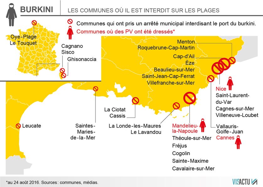 30 communes ont pris des arrêtés anti-burkini