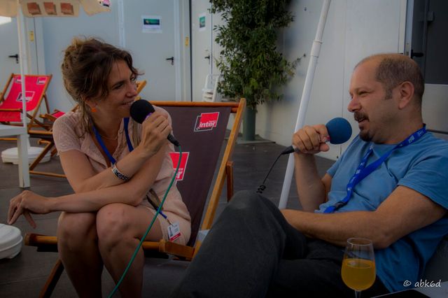 Stefano Di Battista au micro d'Elsa Boublil pour France Inter, Marciac 2016