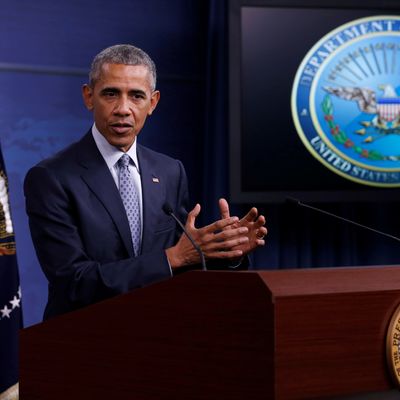 Barack Obama lors de sa conférence de presse au Pentagone, le 4 Août 2016