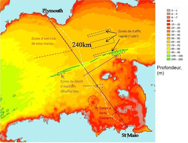 De Plymouth à St-Malo, le trajet de Poisson-pilote