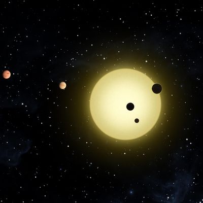 Des chercheurs de la NASA découvre le système solaire Kepler-11, grâce au télescope spatial Kepler, en 2011