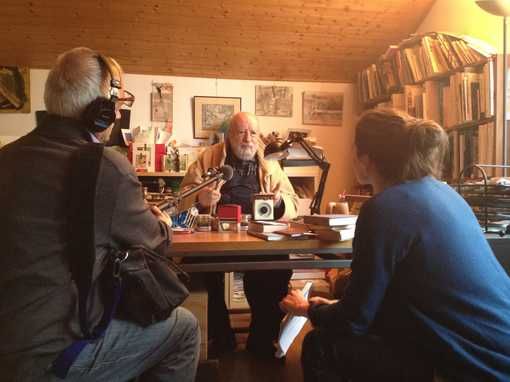 Michel Butor dans son atelier •