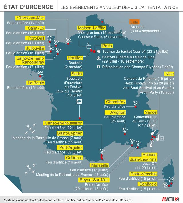 Les événements annulés ces dernières semaines