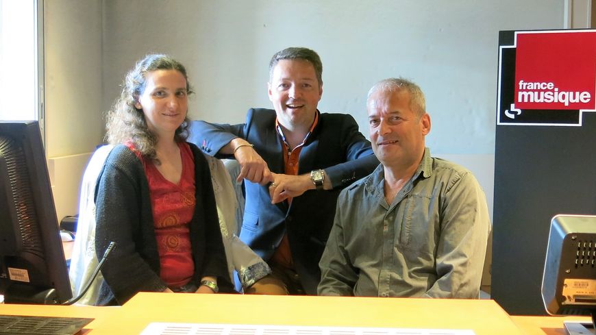 France Musique, Studio 151... Céline Parfenoff-réalisatrice, Benjamin François-producteur & Olivier Dupré-ingénieur-du-son (de g. à d.) ©Annick Haumier-Radio France