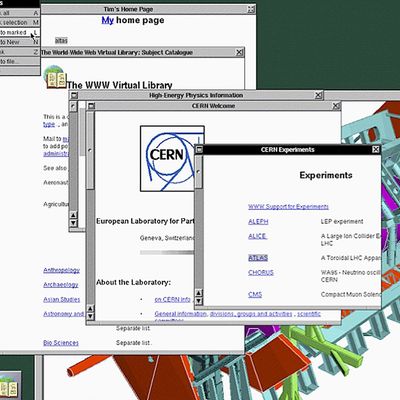 Copie d'écran du navigateur web NeXT en 1993