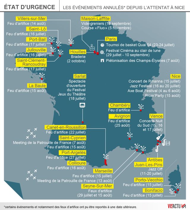 Infographie, festivités et événements annulés