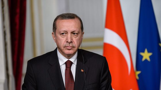 Recep Tayyip ERDOGAN au palais de l'Elysee, 31 octobre 2014 ©Maxppp - Christophe Petit Tesson