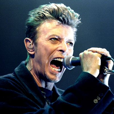 David Bowie en concert à Vienne, en 1996.