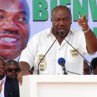 Le président gabonais Ali Bongo en plein discours de campagne, à Libreville, en juillet 2016.
