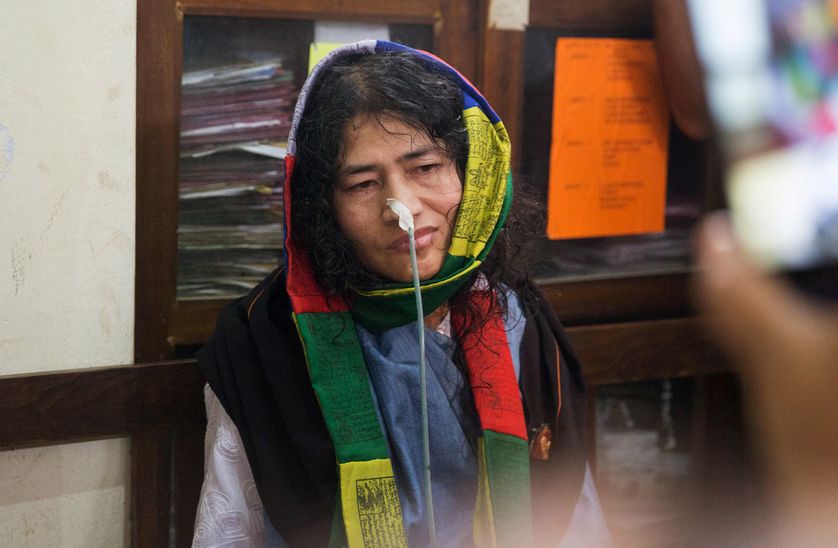 la militante Irom Sharmila à Imphal, en Inde, le 9 août 2016