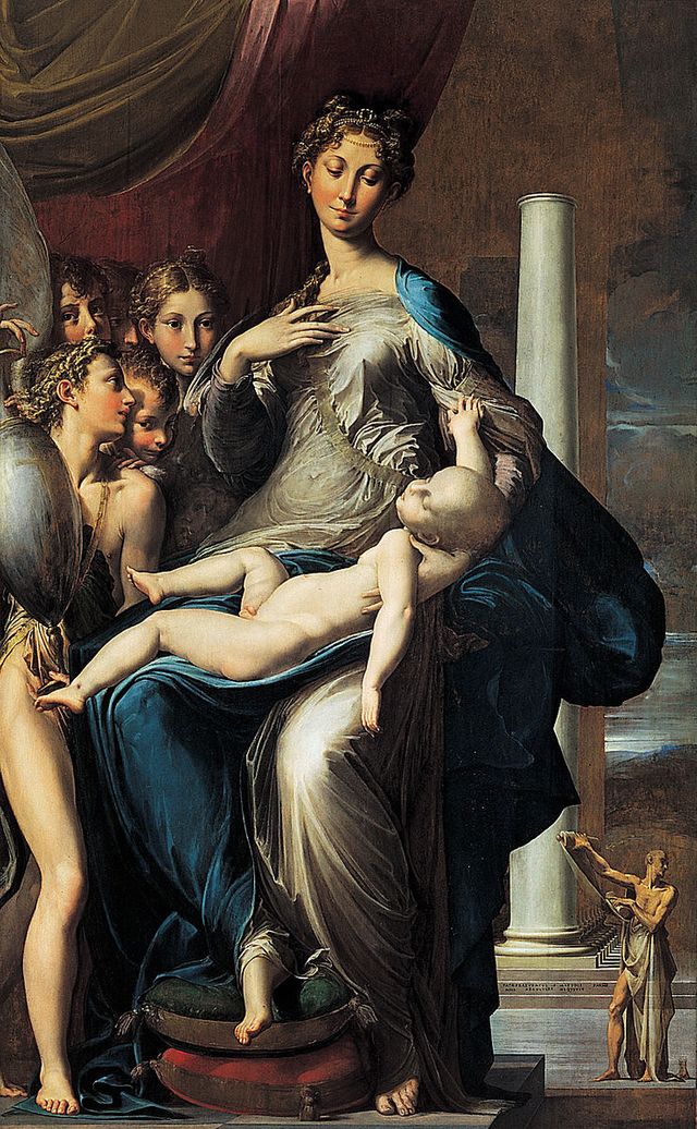 Autre inspiration pour "La femme aux yeux bleus", cette Madone au long cou attribuée à Parmigianino