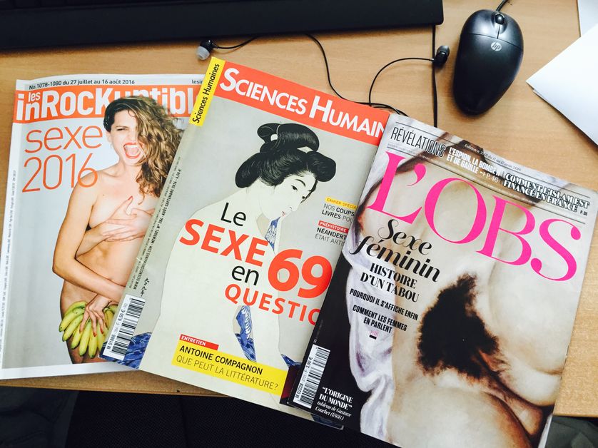"Les Inrocks", "Sciences Humaines", "L'Obs", numéros "SEXE" été 2016