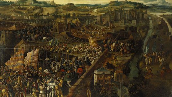 Un tableau représentant la bataille de Pavie , un engagement militaire du 24 Février , 1525 - Domaine public