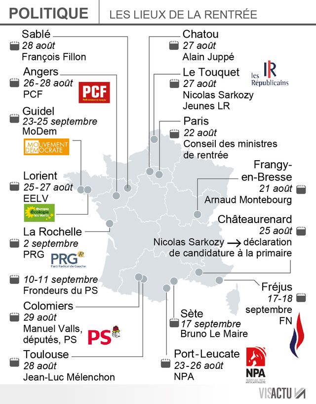 Les lieux de la rentrée politique 2016