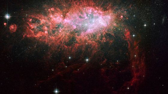 La galaxie NGC 1569 située à 11 millions d'années lumières de la Terre. Image prise par le télescope spatial Hubble. - NASA