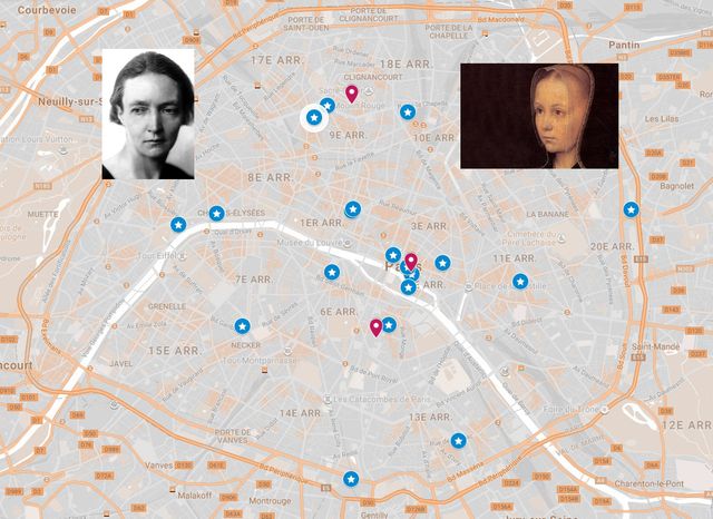 Carte Interactive, cliquez sur l'image pour aller naviguer sur le plan de Paris à la recherche de femmes remarquables