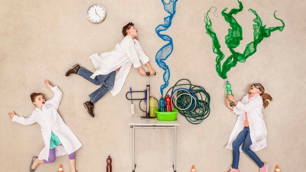 Illustration de chercheurs en laboratoire faisant des expériences