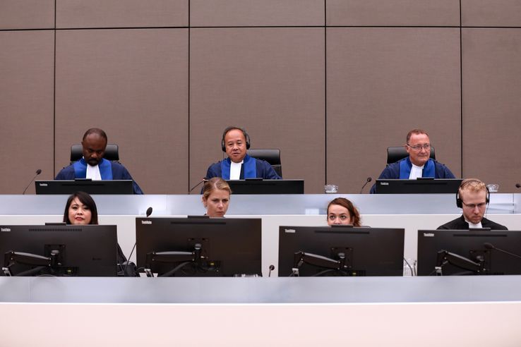 Les juges de la Cour pénale internationale lors du procès d'Ahmad Al Faqi Al Mahdi