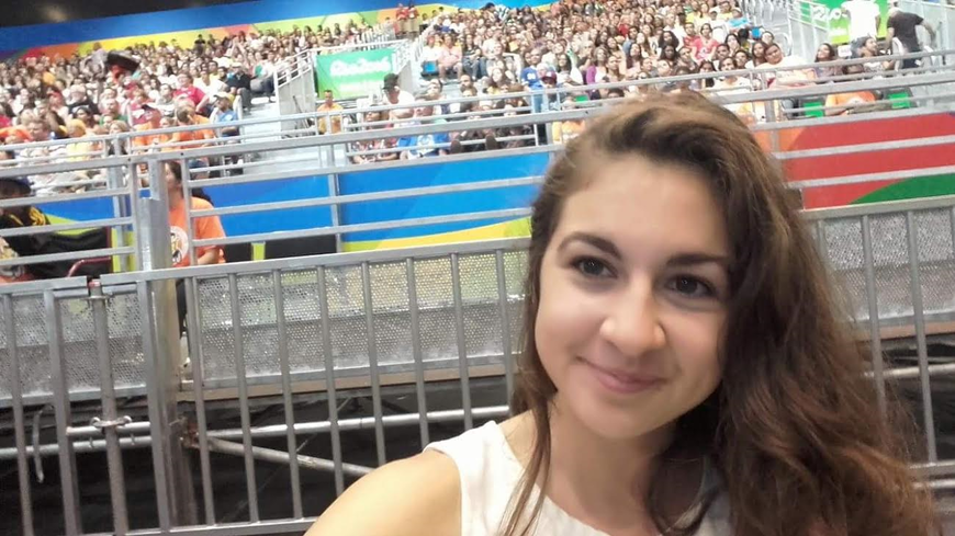 Emma Martinez à l'intérieur du stade olympique, vendredi