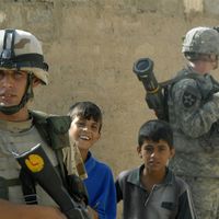Soldats américains et irakiens en Irak (septembre 2007)