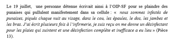 L'un des témoignages extraits du référé liberté
