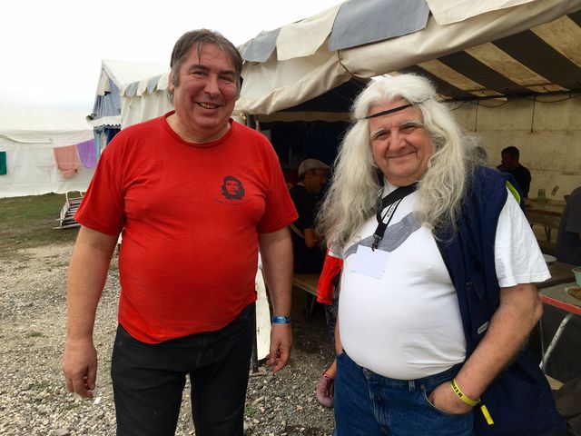 Pierre Blondeau et Jeannot dit "le Suisse", à la fête de l'Huma