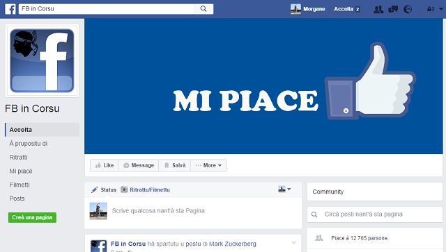 facebook en corse
