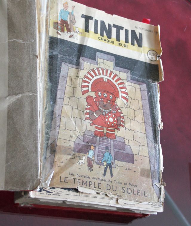 Couverture du premier journal de Tintin conservée dans les locaux du Lombard à Bruxelles