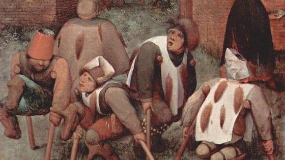 Les Mendiants est un tableau peint par Pieter Brueghel l'Ancien en 1568