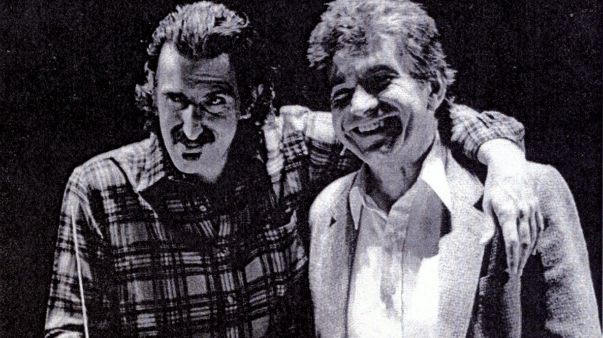Frank Zappa et Jean-Louis Le Roux en 1983 lors d'un concert du San Francisco Contemporary Music Players © Jean-Louis Leroux