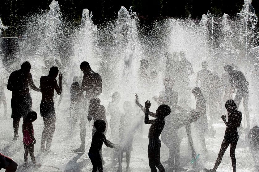 Parc André Citroën, Paris, sous la canicule