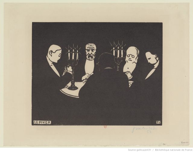 Le poker (estampe) par Félix Vallotton