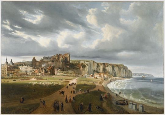Vue de la plage de Dieppe 1854 Édouard Jean Marie Hostein 1804 1889